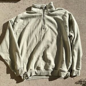 Brandy Melville John Galt Sage green quarter zip half zip sweatshirt